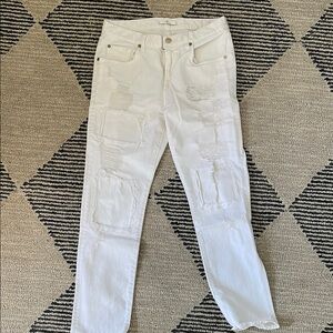 7 for all mankind white boyfriend Jeans